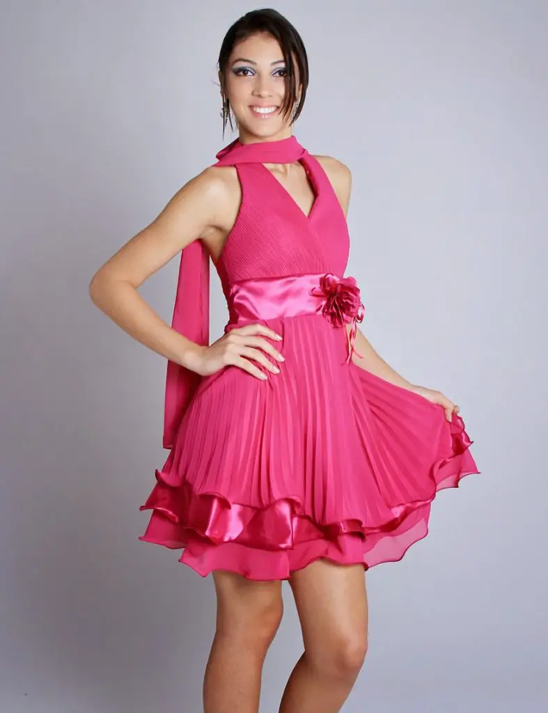 vestido de festa frente unica curto