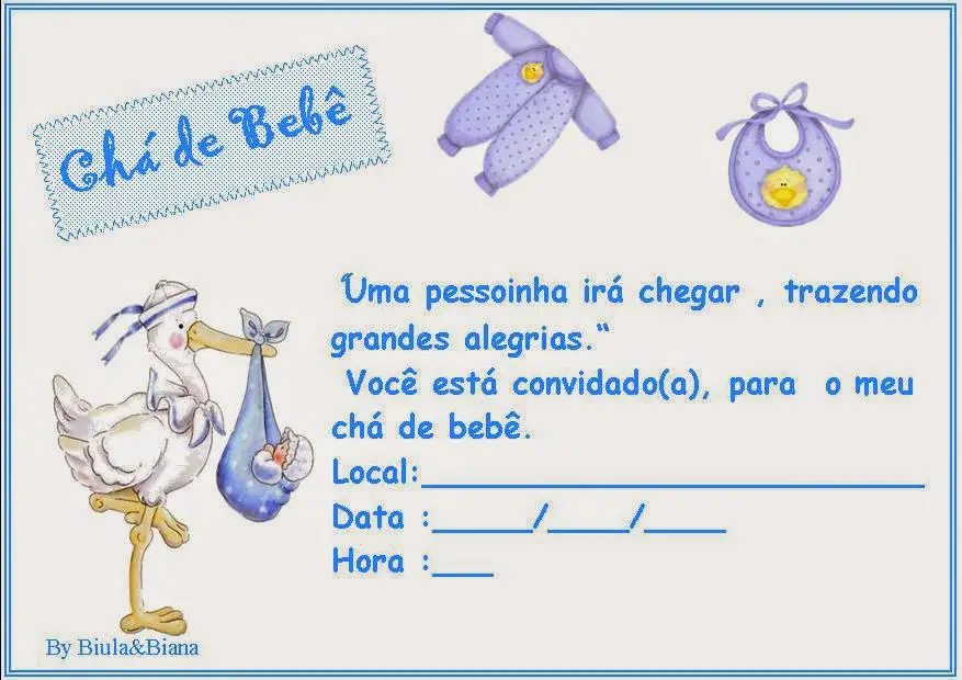 Convites De Chá De Bebê Para Imprimir 64 Modelos Toda Atual