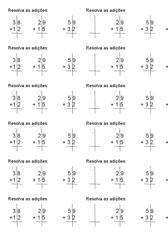 Contas de Adição para Ensino Fundamental para Imprimir