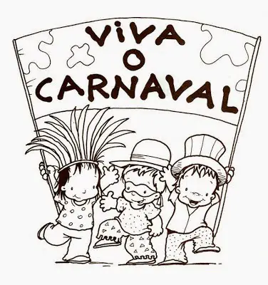 Desenhos de Carnaval para Imprimir e Colorir