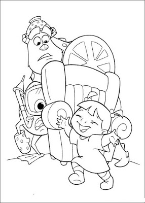 Desenho de Mike, Sullivan e Boo para colorir - Tudodesenhos