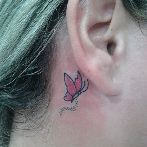 tatuagem atras da orelha de borboletas 7