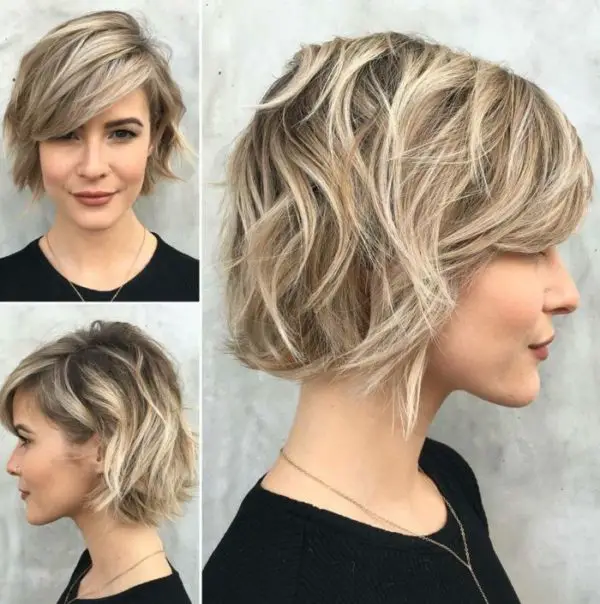 Cabelo long bob curto loiro