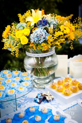 Decoração para Festa de Casamento Azul e Amarelo