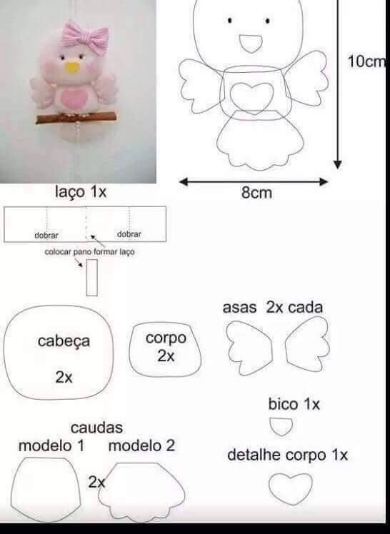 Moldes De Passarinho Em Feltro Para Imprimir Toda Atual