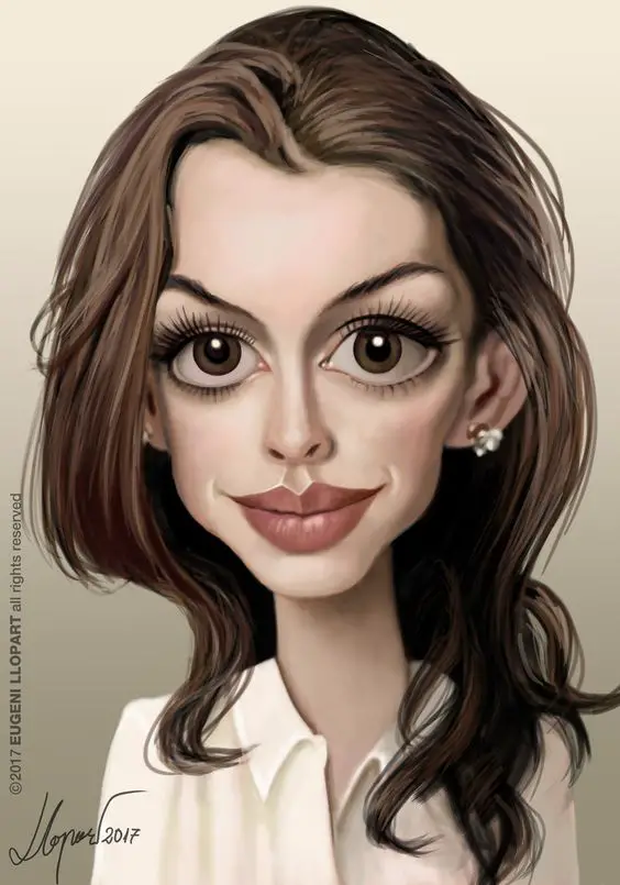funny caricature of a woman made online