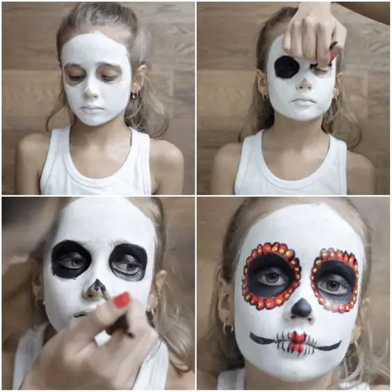 Maquiagem de Halloween infantil: +28 ideias simples e fáceis  Maquiagem  halloween, Rosto halloween, Maquilhagem de halloween simples