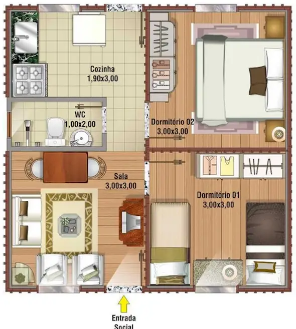 Casa com 40m2