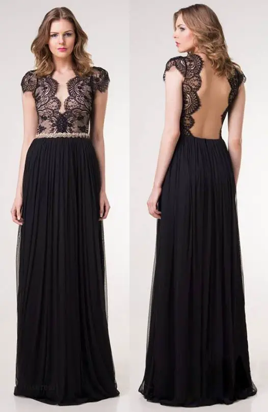 Vestido longo de festa preto