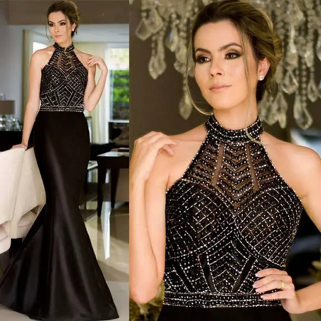 Vestido longo de festa preto