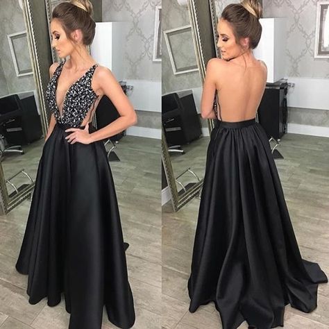 Vestido longo de festa preto