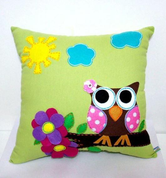 Felt owl pillow