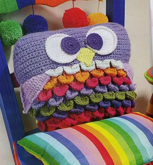 crochet owl pillows
