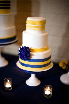 Decoração para Festa de Casamento Azul e Amarelo
