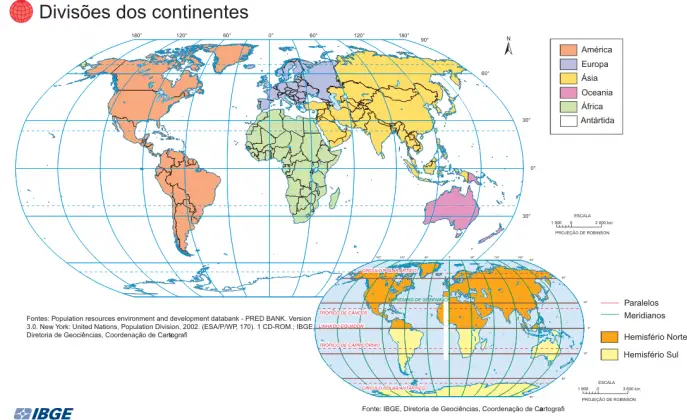 Mapa Múndi colorido para imprimir 