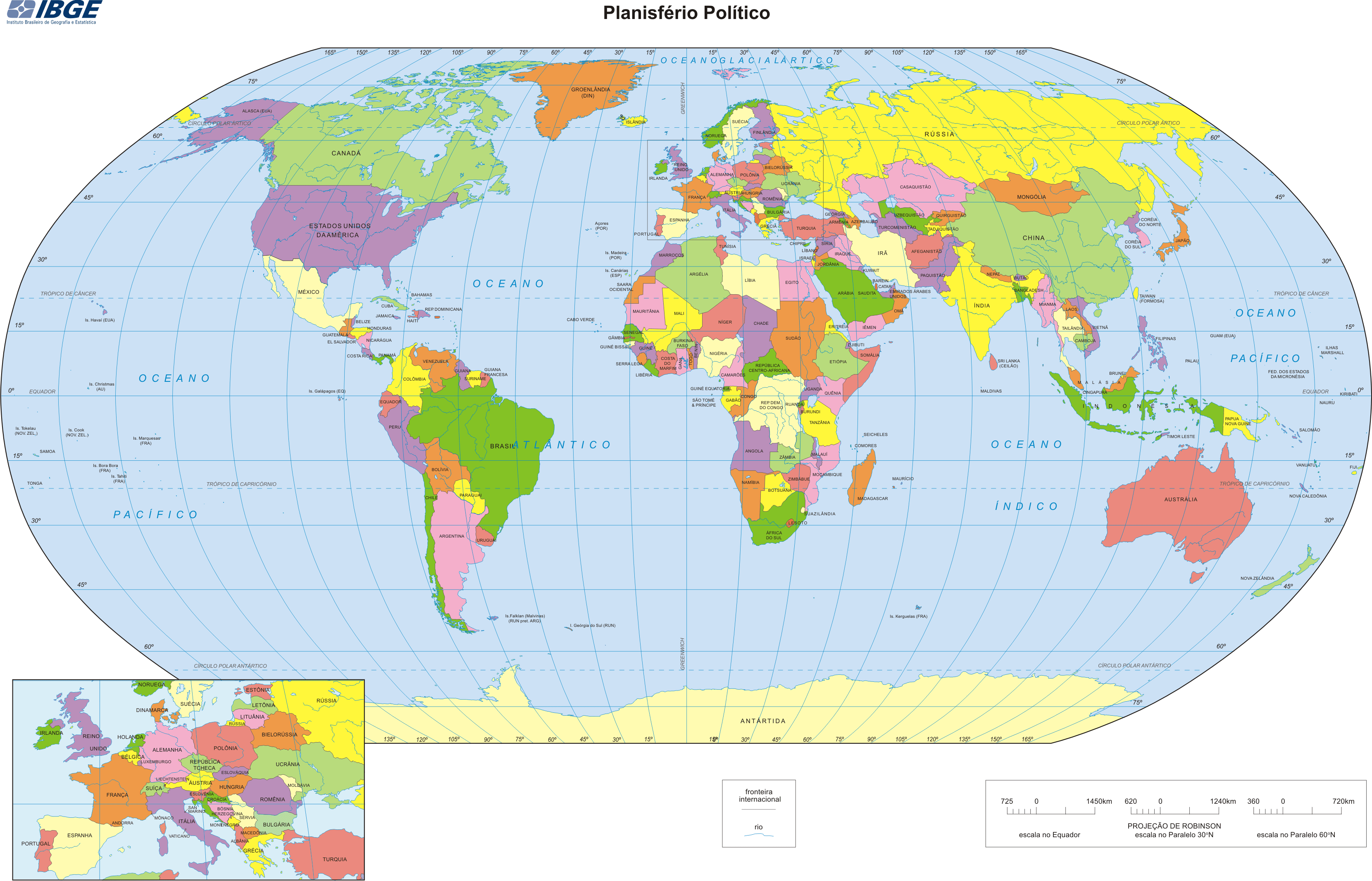 Mapa Múndi Para Imprimir Continentes E Países 3661