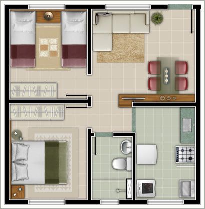 2 bedroom house plan 