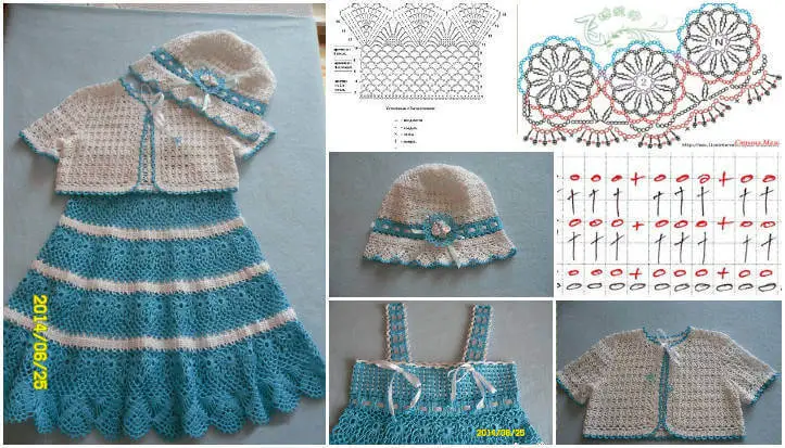 Vestido de Crochê para Bebê com Gráfico - Artesanato Passo a Passo!