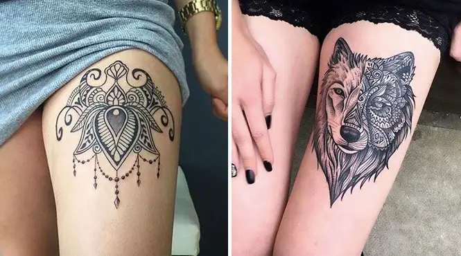 Tatuagem femininas 2020 na coxa