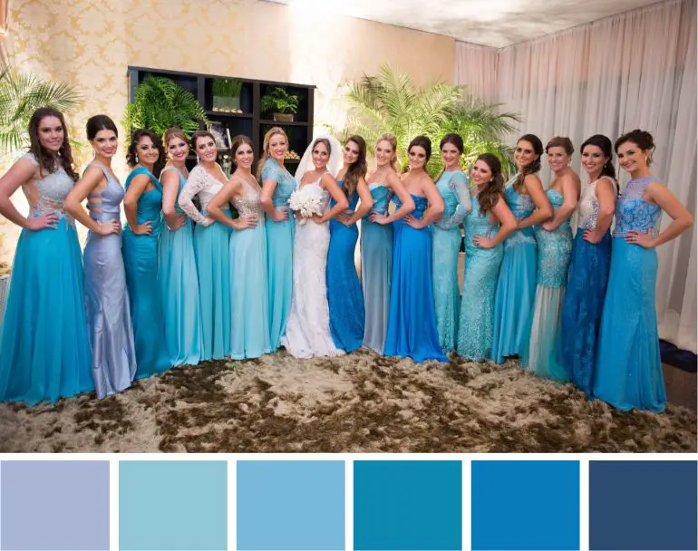 Vestido de Madrinha de Casamento Azul: 100 Modelos Lindos